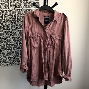 AEO Mauve Button Down